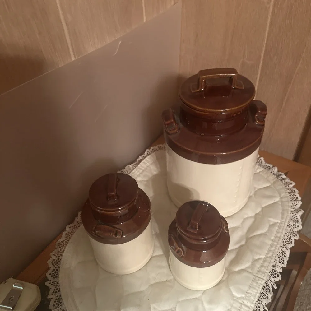 McCoy Pottery Canisters with Lids  Set of 3 Vintage
